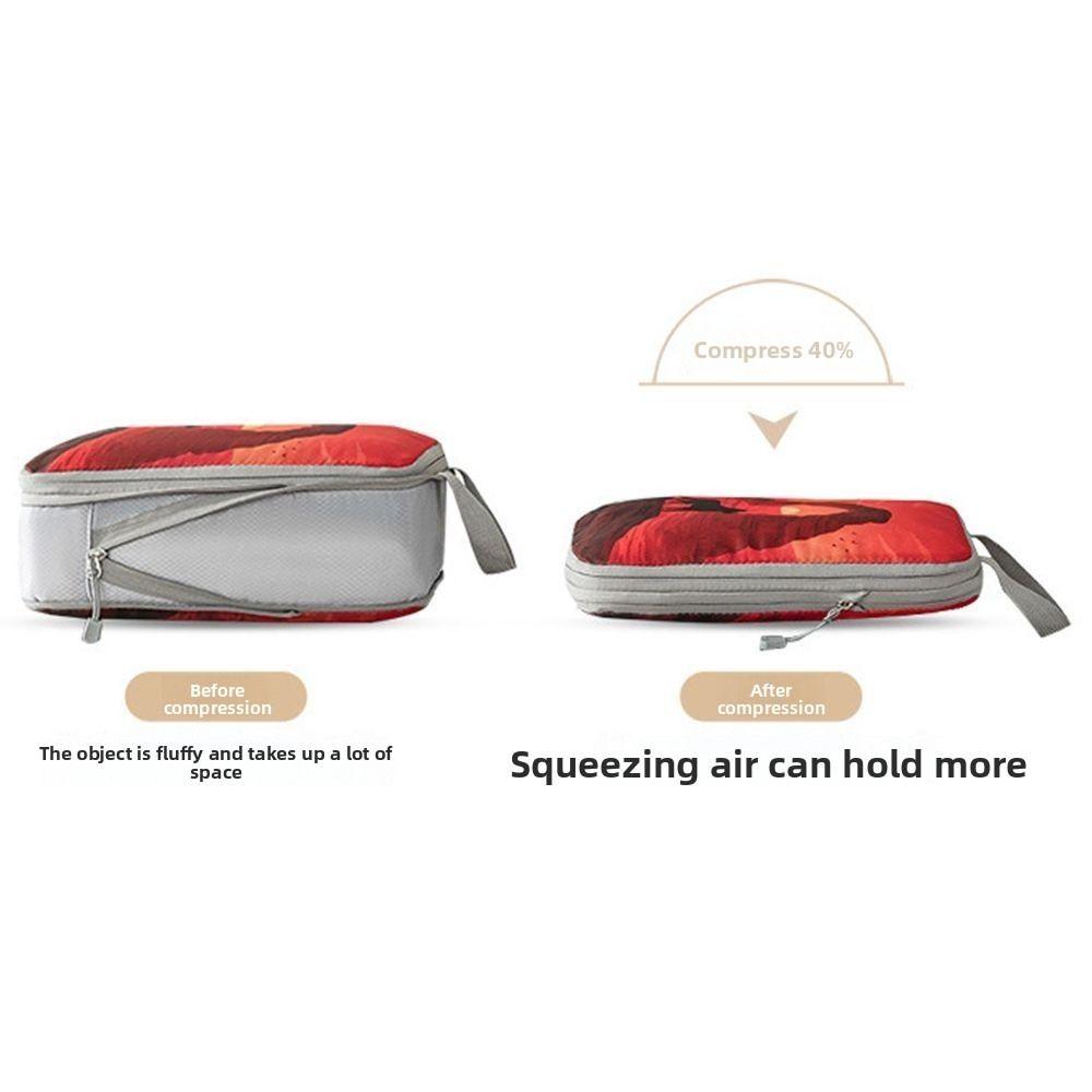Foldable Travel Storage Bag Large Capacity Compression Packing Cube Printed Travel Organizer  Shoes