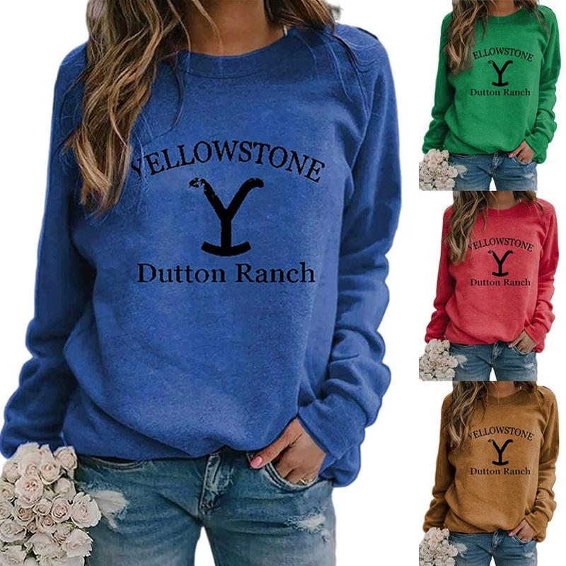 Women's Graphic Crew Neck Sweatshirt Long Sleeve Loose Casual Western Pullover