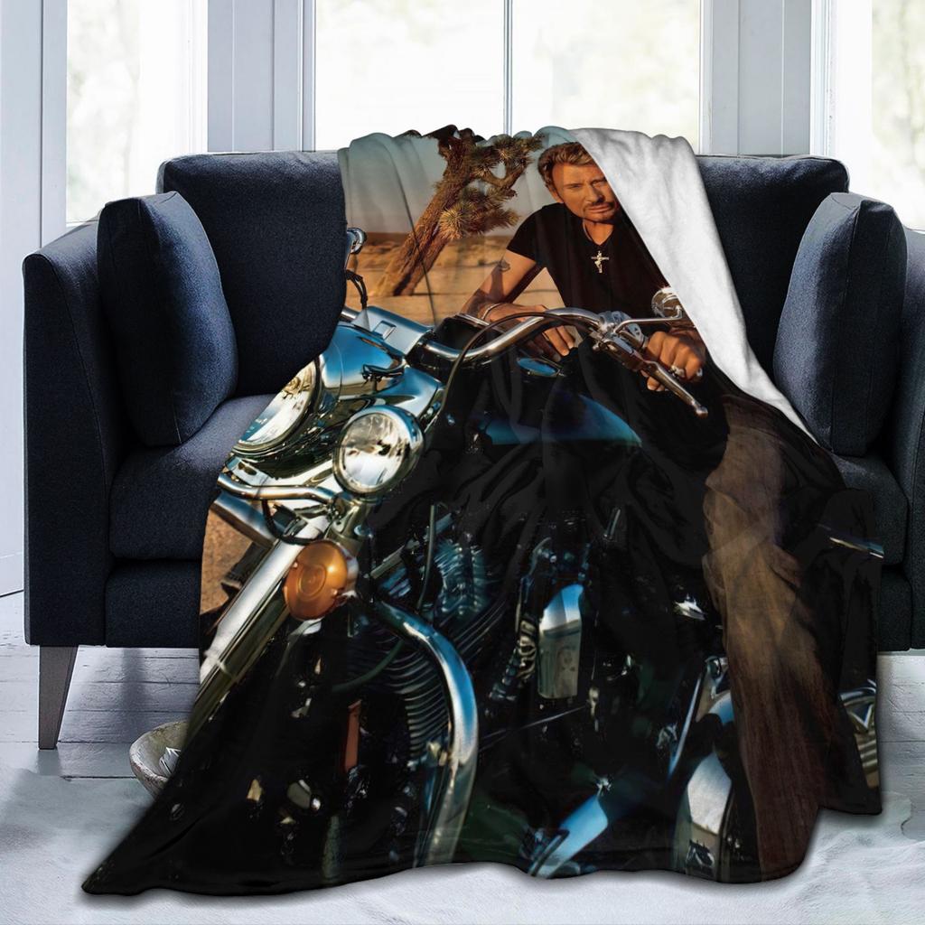 Johnny Hallyday 3d Blanket Flannel Printed Multifunction Super Warm Throw Blanket for Bed Office Rug Piece