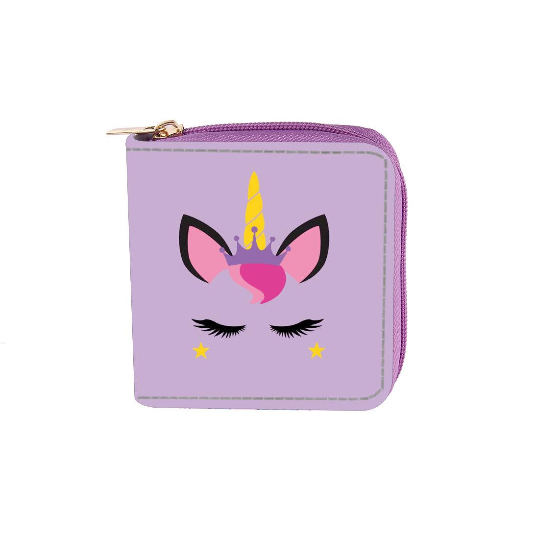 

Новый кошелек-малыш с короткой молнией и рисунком кота-единорога, кошелек.