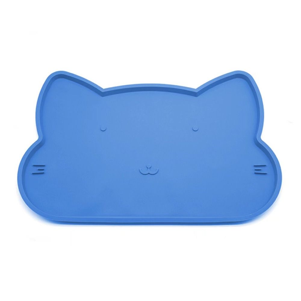 Cat-shaped Pet Feeder Mats Anti Overflow Cat Placemat Durable Dog Drinking Pad for Dog Cat
