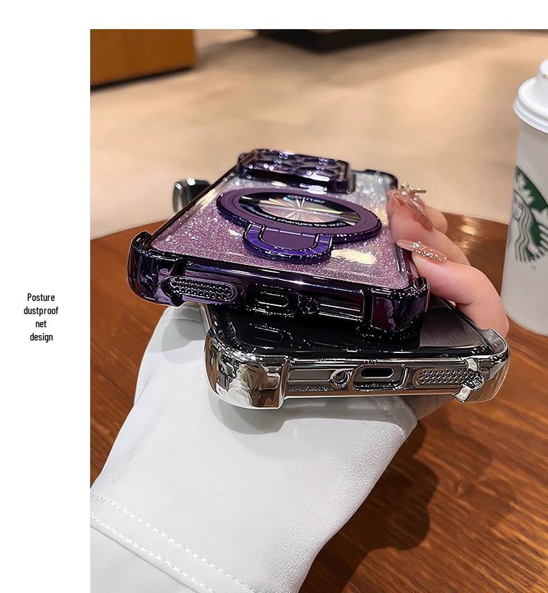 Etui ochronne Xiaomi 15 Ultra/Pro: Odporny na upadki, Narożniki z poduszkami powietrznymi, Magnetyczna brokatowa podstawka