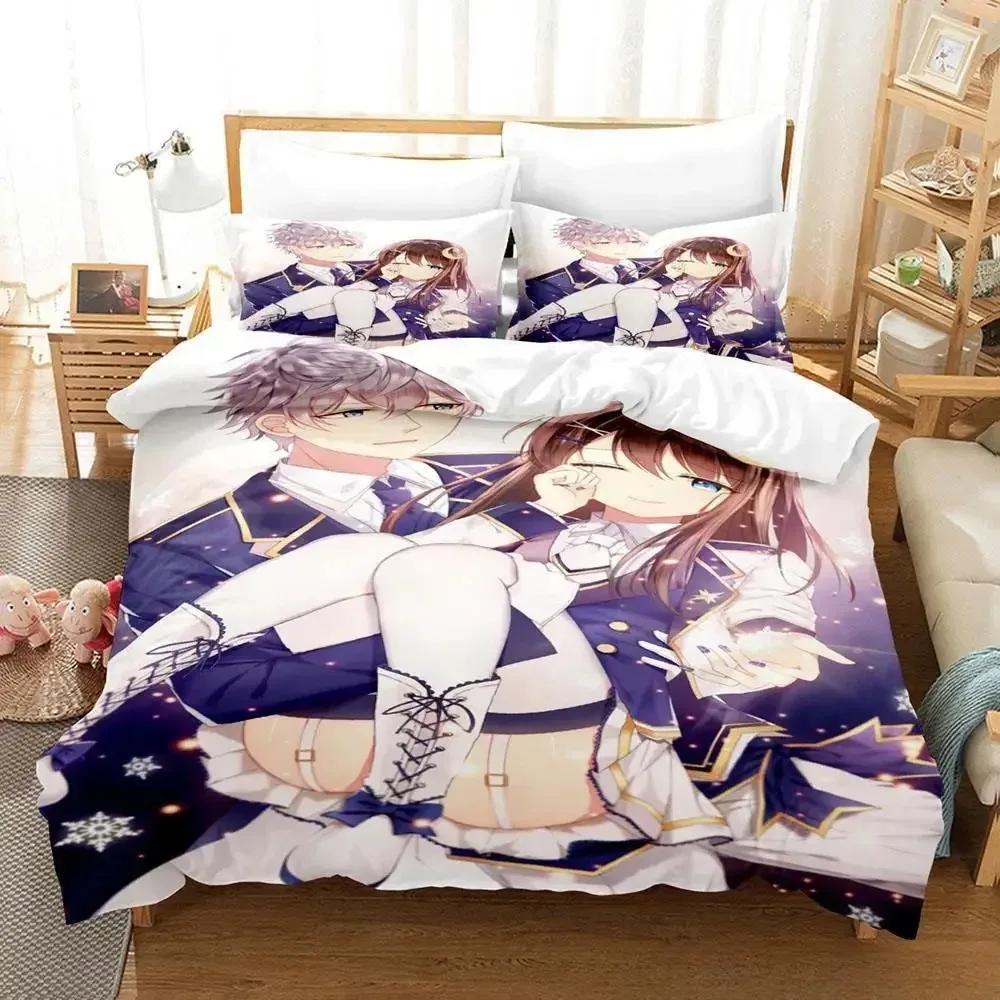 Ensemble Stars Bedding Set Single Twin Full Queen King Size Bed Set Adult Kid Bedroom Duvet Cover Sets 3D Anime Bed Sheet Set