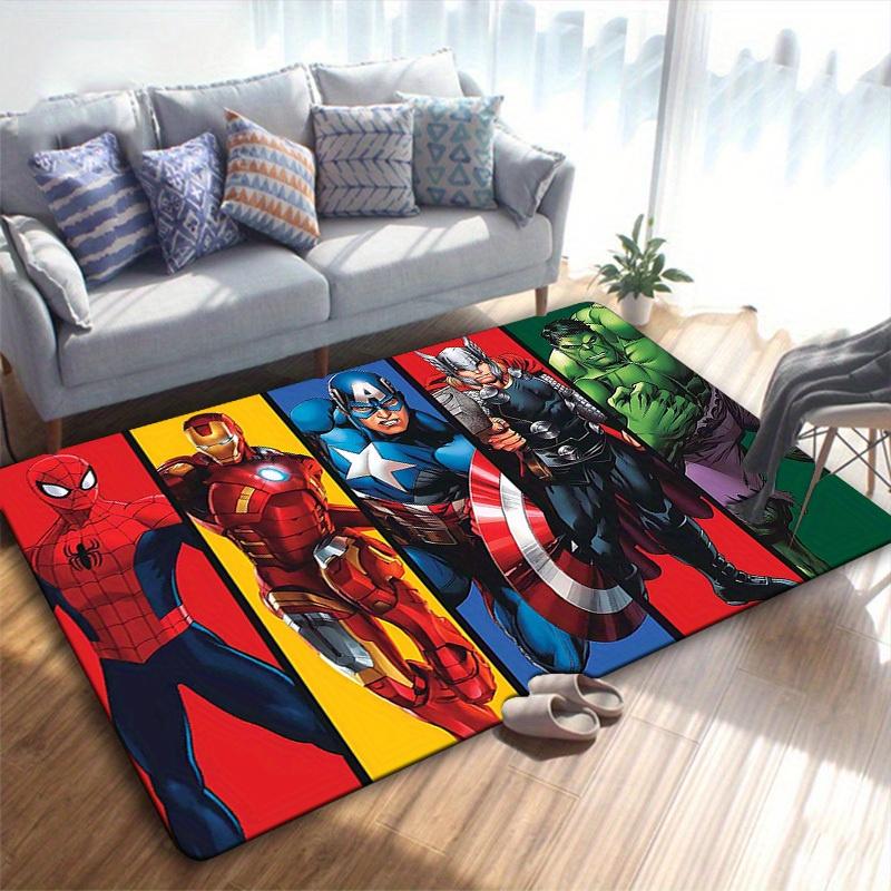 1pc Marvel Avengers Super Heroes Area Rug, Non Slip Floor Mat, Cartoon Character Design, Soft Velvet, Room Decor, Washable