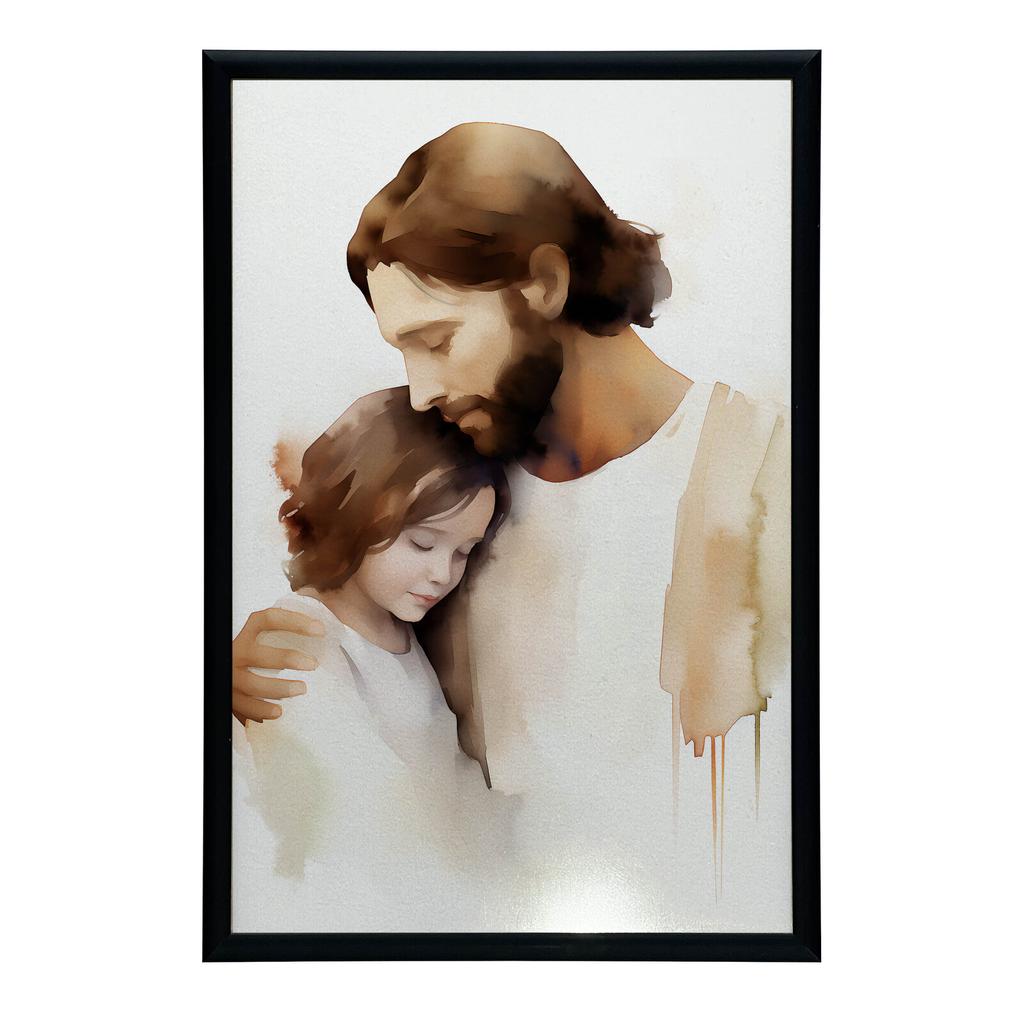 Jesu Omsorg Jesu Omsorg, 30X40 Cm, Svart Aluminiumram, Matt Papper 230 Gsm