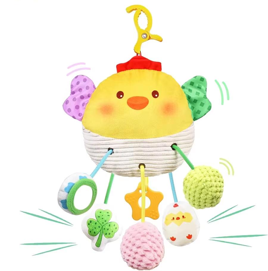 Baby Car Seat Toy, Baby Toys 0-6 Months Newborn Toys,Infant Sensory Toy with Rattles & Mirror,Stroller Toys Hanging Toys