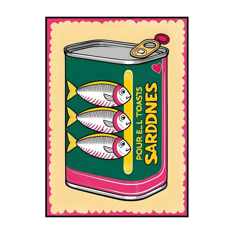 Sardinenbüchse Poster Modern Klassisch Druck Ausstellung Surrealismus Leinwandbild Wandkunst Bild für Zimmer Zuhause Küche Dekorat