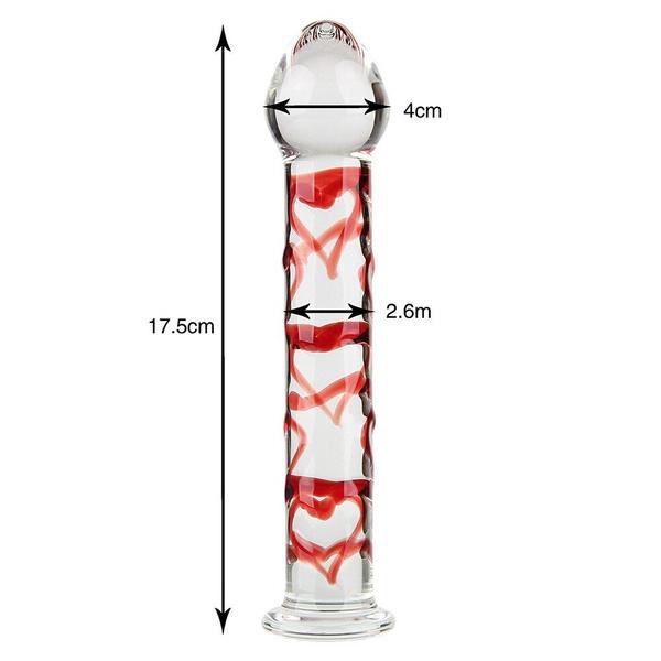 Red Heart New Crystal Glass Wand