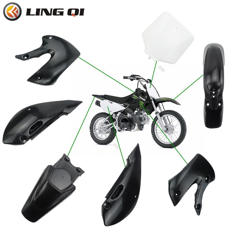 KLX110 Motorcycle Parts Dirt Bike Plastic Fairing Fender Kit and Number Plate For KLX 110 KX65 DRZ110 RM65