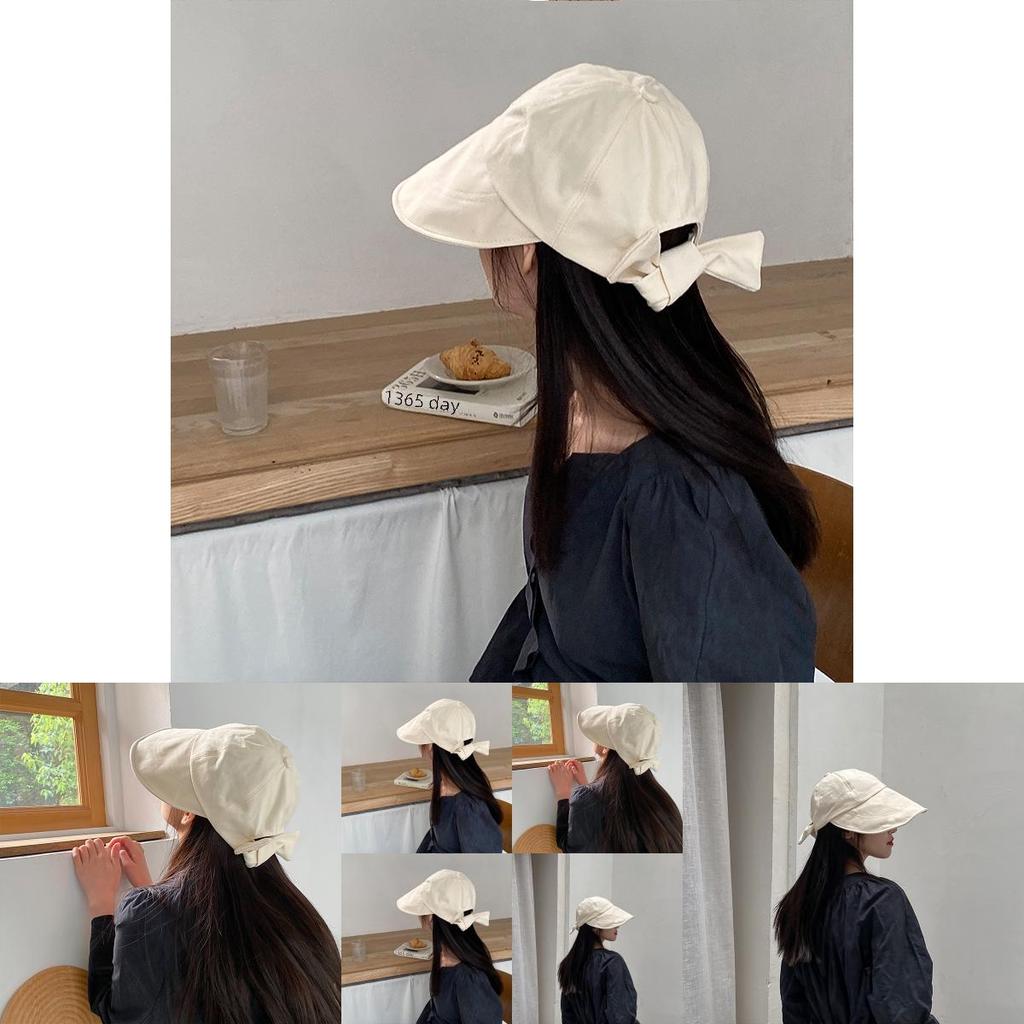 Sweet Adorable Sun Protection Bowknot Fisherman Hat For Women Breathable