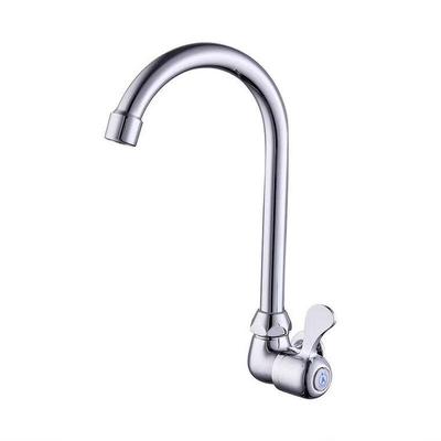 Grey Alloy Angle-Style Single Cold Wall-Mounted Faucet