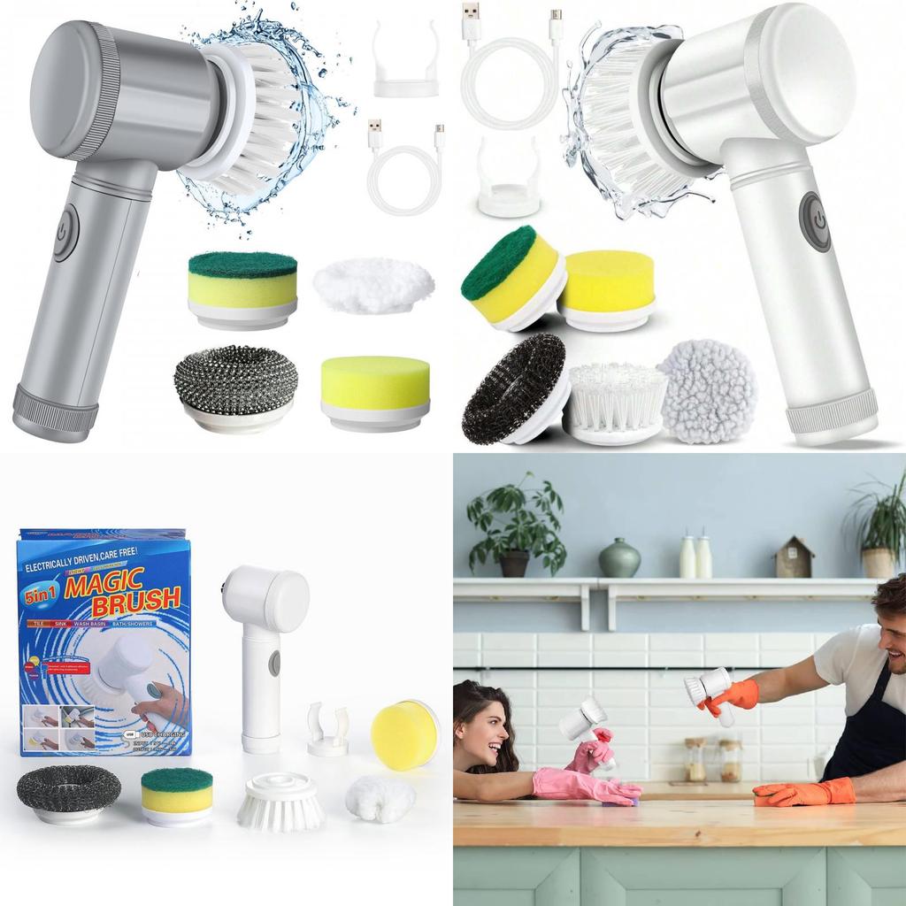 Compact Electric Cleaning Brush Designed For Efficient Cleaning In Kitchen And Bathroom