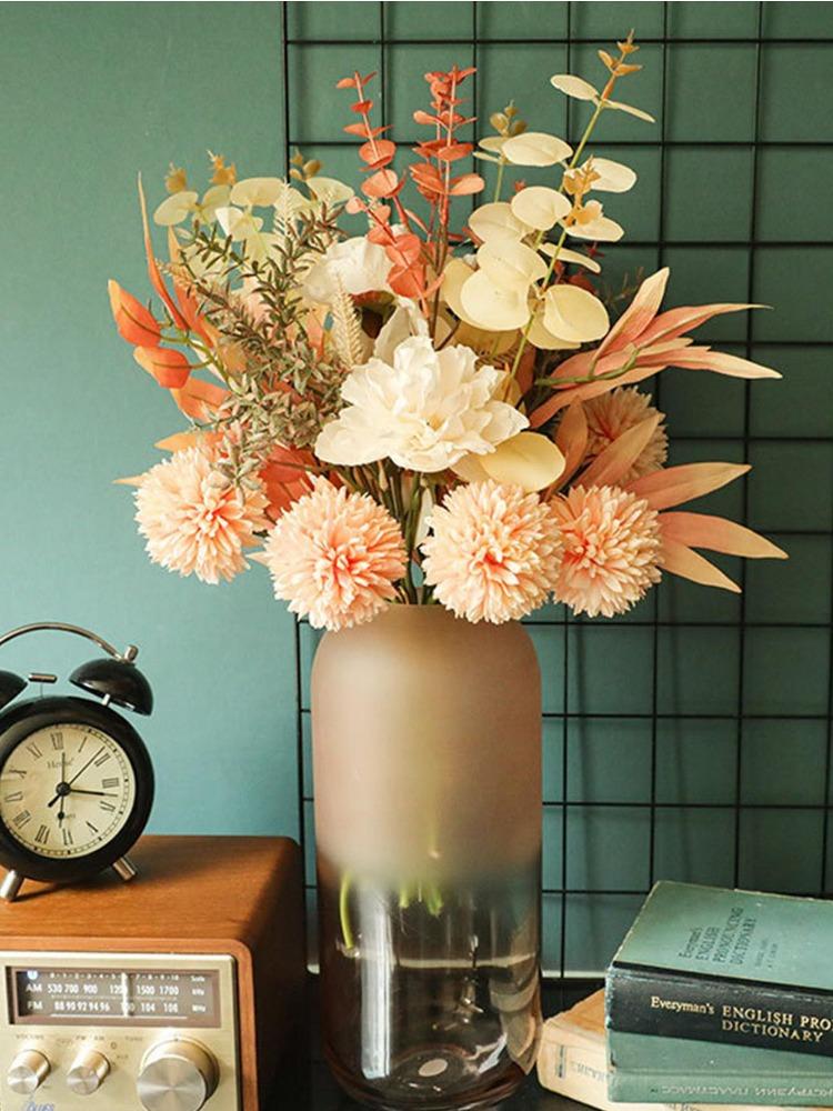 1 bunt kunstig blomst løvetann peon hybrid bukett høstblomst for DIY hjemme bryllupsfest juledekorasjon