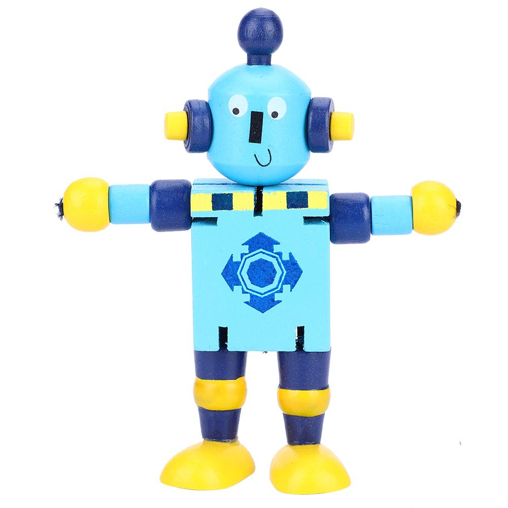 Personality Cute Wooden Robot Toys Learning & Educational Toys for Kids Children (Red)