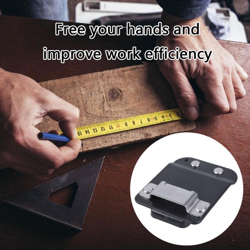 Efficient Clip-On Tape Measure Holder With Sturdy Construction Hook Holsters Fit Securely On Belts Tool Bags Work Pants