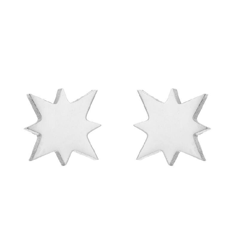 Minimalist Stainless Steel Heart & Sunflower Star Stud Earrings - "I Love You" Gesture