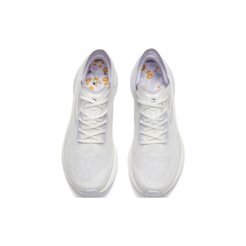 Anta Hydrogen Run V Anti-Rutsch Abriebfest Niedrig geschnitten Laufschuhe Damen Weiß Lila Sneaker 122325540-1