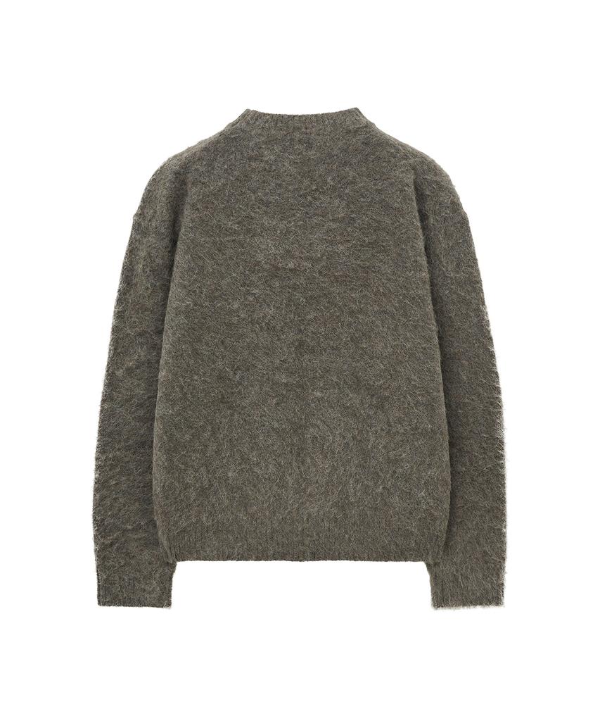 BIG UNION Alpaca Boucle Crop Knit (Brown)