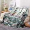 Butterfly Cat on a Branch  Print Flannel Blanket, High quality Comfortable for All Seasons, Home Decor, Warmth and Comfort