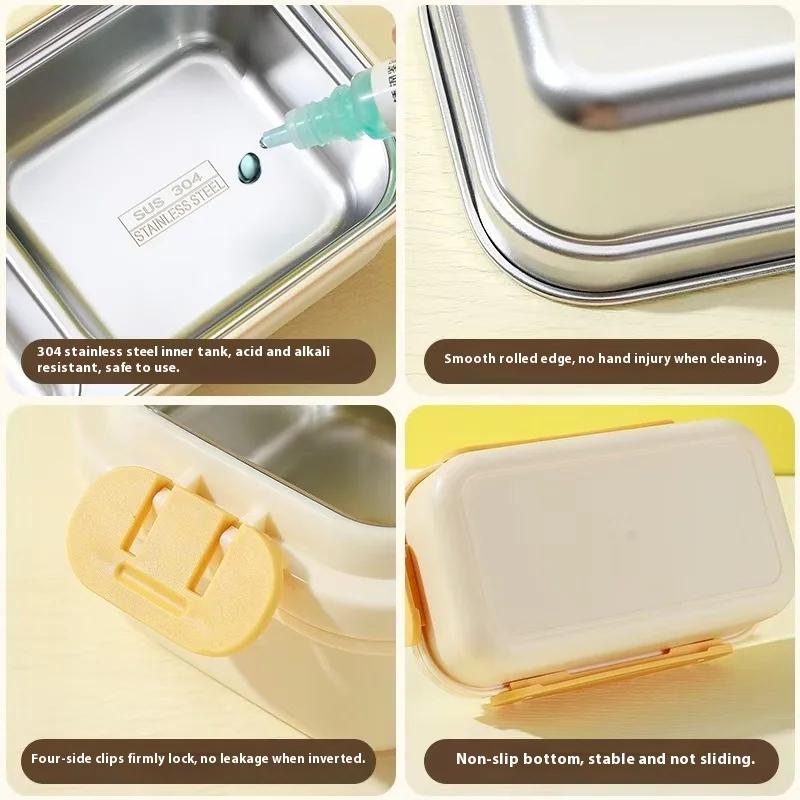 Hot 304 Portable Lunch Box, Stainless Steel Lunch Box, Office Worker, Student Lunch Box, Microwave Oven Heating Insulation Box