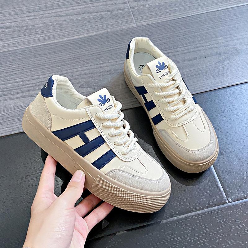 

2024 Весна, Лето, Осень и Зима Импортная Новая Женская Обувь Женские Кроссовки Студенческие Туфли Маленькие Белые Туфли Низкий Верх Круглая Голова Лента 35 синий