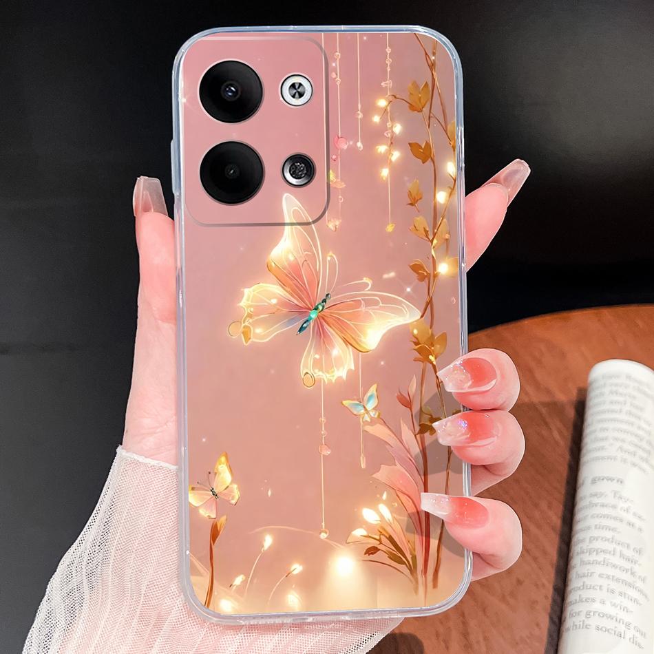 For Oppo Reno 9 Pro Plus 5G Phone Case Lovely Cartoon Soft TPU Transparent Silicone Lightweight Back Cover For Oppo Reno9 Funda
