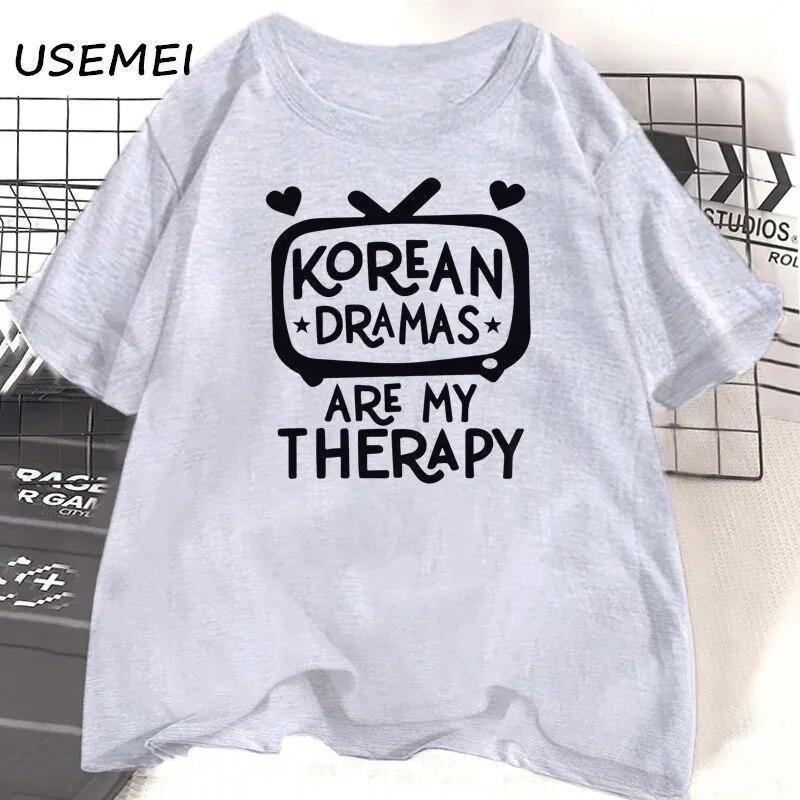 K-Drama T Shirt Women Korea Drama T-Shirt 100% Cotton Short Sleeve Oversized Tshirt Women Streetwear Casual Womens Clothing Tees Unisex