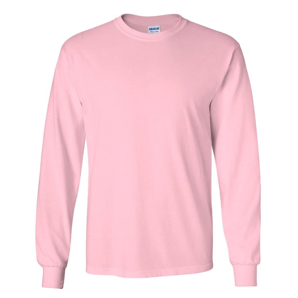 Gildan Mens Plain Crew Neck Ultra Cotton Long Sleeve T-Shirt