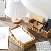 Eco Friendly Water Hyacinth Decorative Napkin Tray Handmade Storage Basket For Kitchen Bathroom Living Room