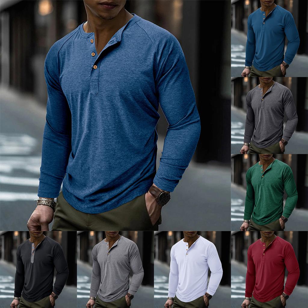 Herren Farbe Langarm Tops Herren Freizeitmode Langarm Tops