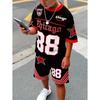 2 Stück Kinderkleidung Jungen Fußball-Outfit Schwarz Gelb Fußballtrikot Shorts Set, Leichte Sportkleidung für das Training