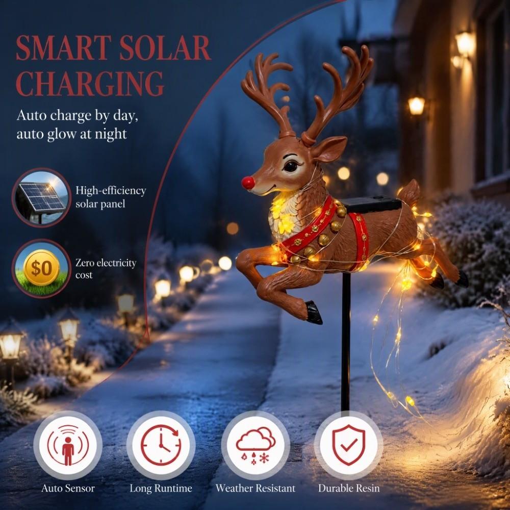 Waterproof Reindeer Pathway Light Swirling Effect Landscape Lighting Christmas Reindeer Light Lawn
