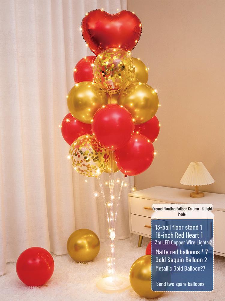 Luminous Floating Table Balloon Heart Decor for Birthday & Banquet