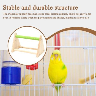 Bird Stand Wood Bird Playground Triangle Perch Playground For Parakeet Canary Cockatiel Finch Training Toy For Inside Outside