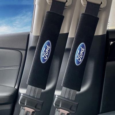 2Pcs Car Seat Belt Cover Adjustable Leather Car Safety Belt Cover for Focus MK5 Fiesta ESCORT EcoSport Ranger Fusion Mondeo