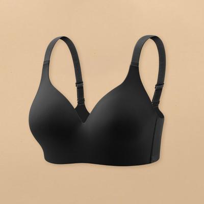 Yousheng Women Bra Adjustable Shoulder Strap Push-up Anti-snagging Solid Color Full Coverage Wire-free Back Buckle Clousre 3/4 Foam Cup Daily Sport