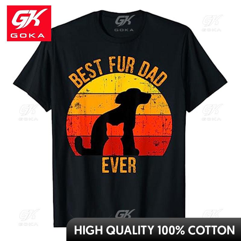 Funny Best Fur Dad Ever Vintage Retro Dog Cat Owner TShirt Pet Animal Lover Graphic Tee Tops Fathers Day Daddy Husband Gifts S
