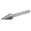 Rotary File Burr 2 Cut Pointed Cone Shape Die Grinder Bit 6mm Shank YG8 Carbide MX1225