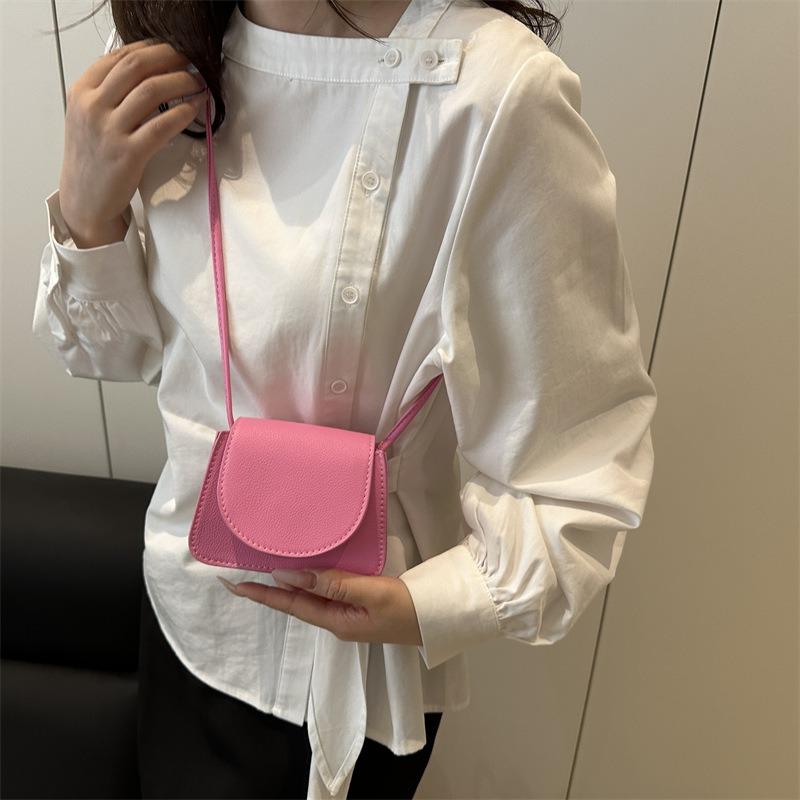 Casual versatile lightweight solid color women's shoulder bag simple and portable mini square bag lipstick bag messenger bag