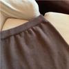 Women's High-Waisted Elastic Waist Gray Knit Skirt - Autumn/Winter 2025 Hip-Hugging A-Line Style