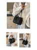 High-End Korean Style Women's Solid Color Basket Bucket Crossbody Handbag - 2025 