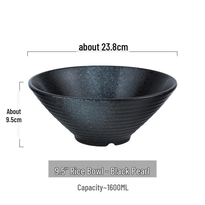 Japanese Ceramic Dòulì Ramen Bowl – Retro Coarse Pottery, High-End, Large Open-Mouth Trumpet Design, Ideal for Home Tableware