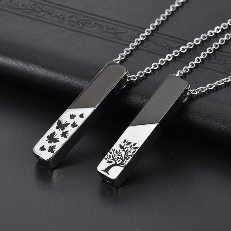 Urn Necklace for Ashes Memorial Cremation Jewelry for Ashes Stainless Steel Ashes Necklace Bar Urn Pendants Unisex