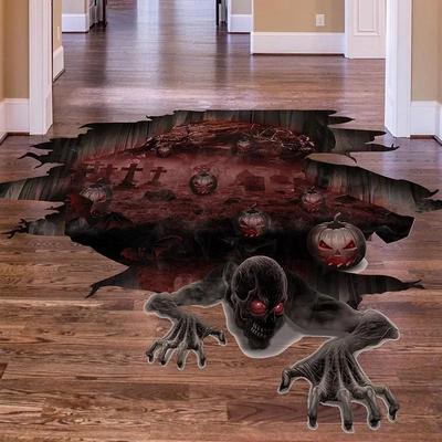Halloween Horror Skull Sticker Door Sticker Window Stickers Wall Decoration Pumpkin Posters Home Decor Accessories