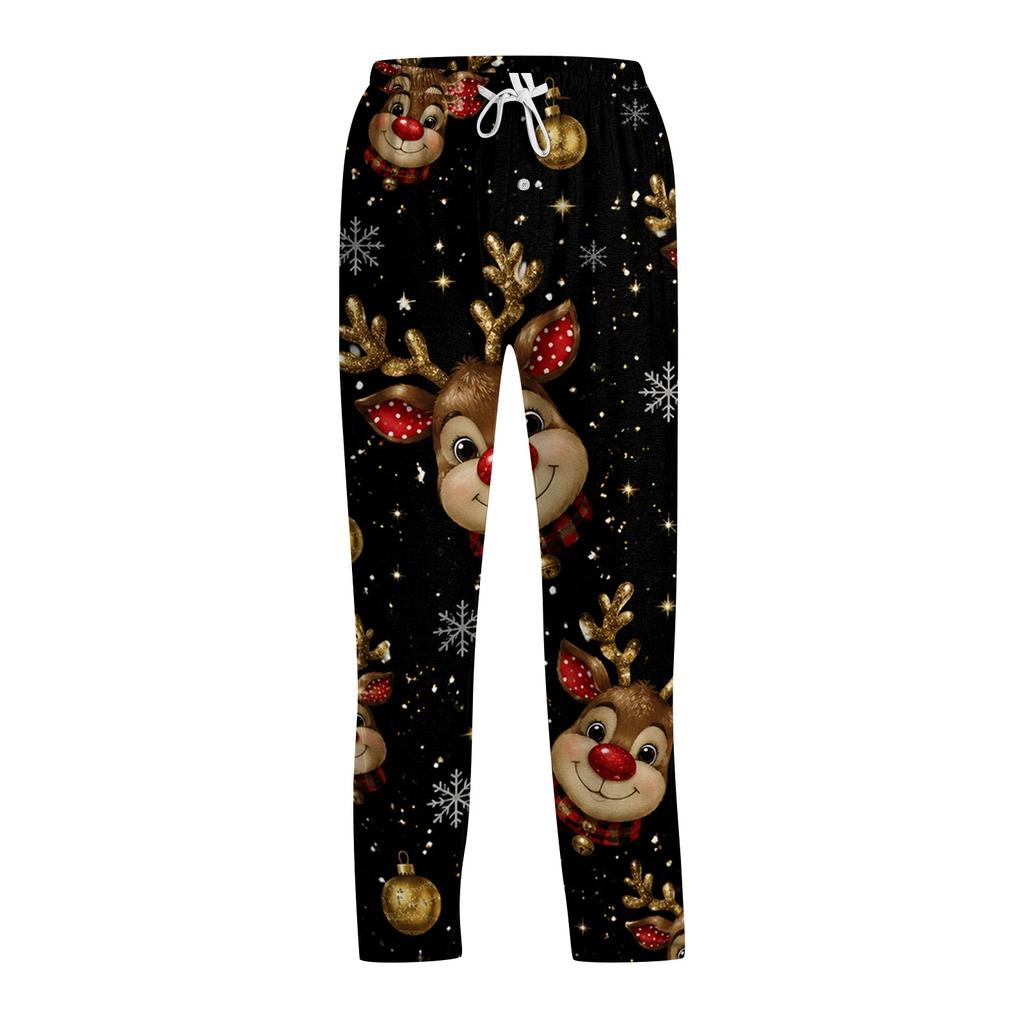 Men's Christmas Printed Pajama Pants for Casual Sleep