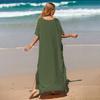 Women Beach Cover Up Loose Plus Size Bohemian Long Dress Bikini Top