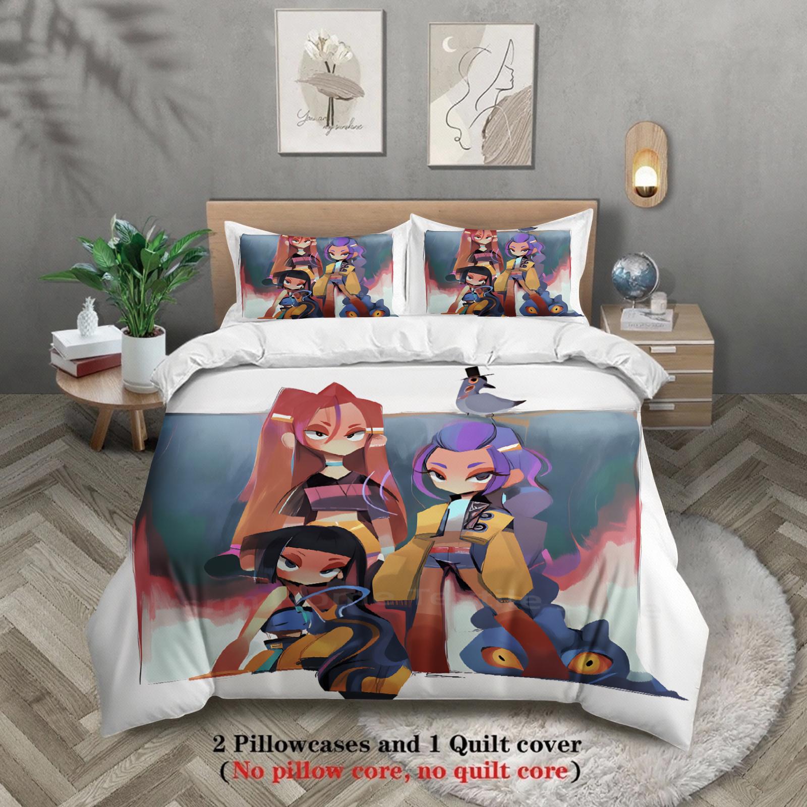 

KPOP Demon-Hunters Bedding Set Single Queen King Size Quilt Bed Cover Duvet Cover Sets Soft Fabric Birthday Gifts For Girls Bed EU Single(135x200cm)