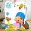 Pocoyo Theme Printed Blanket - Perfect for Couch, Bed, Travel & Outdoor Use | Machine Washable, Cozy & Durable.