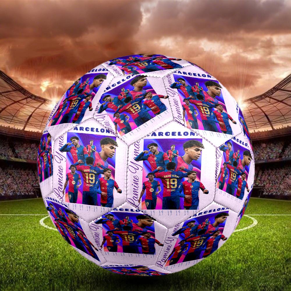 Lamine Yamal 19 Soccer Stars Size 5 Soccer Ball Machine Sewn Indoor/Outdoor Training and Matches Surprise Collection Gift