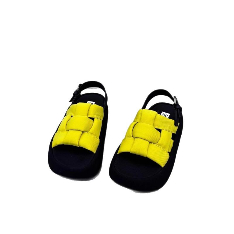 Thick-soled Cool Slippers Summer New Woven Outer Wear Versatile Soft-soled Sports Beach Shoes